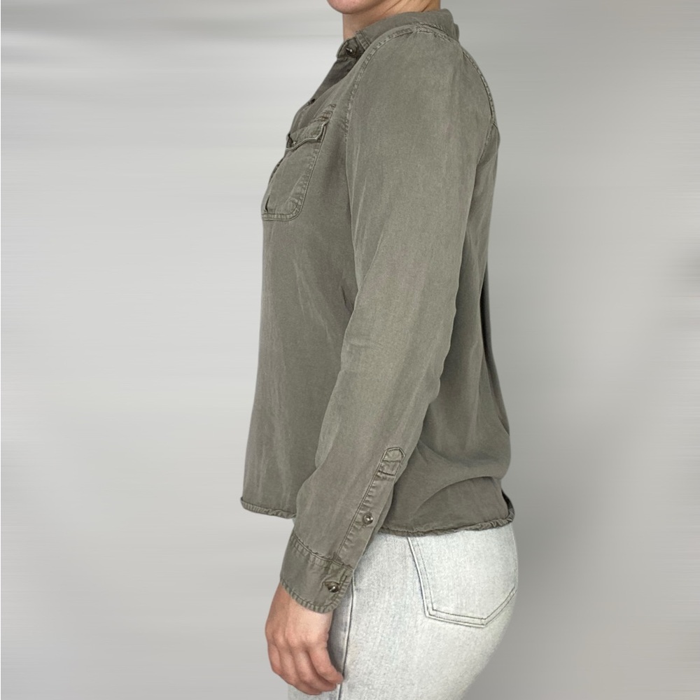 MARINE LAYER Hadley Button Down in Worn Olive Button Down Long Sleeve Casual - Picture 2 of 6